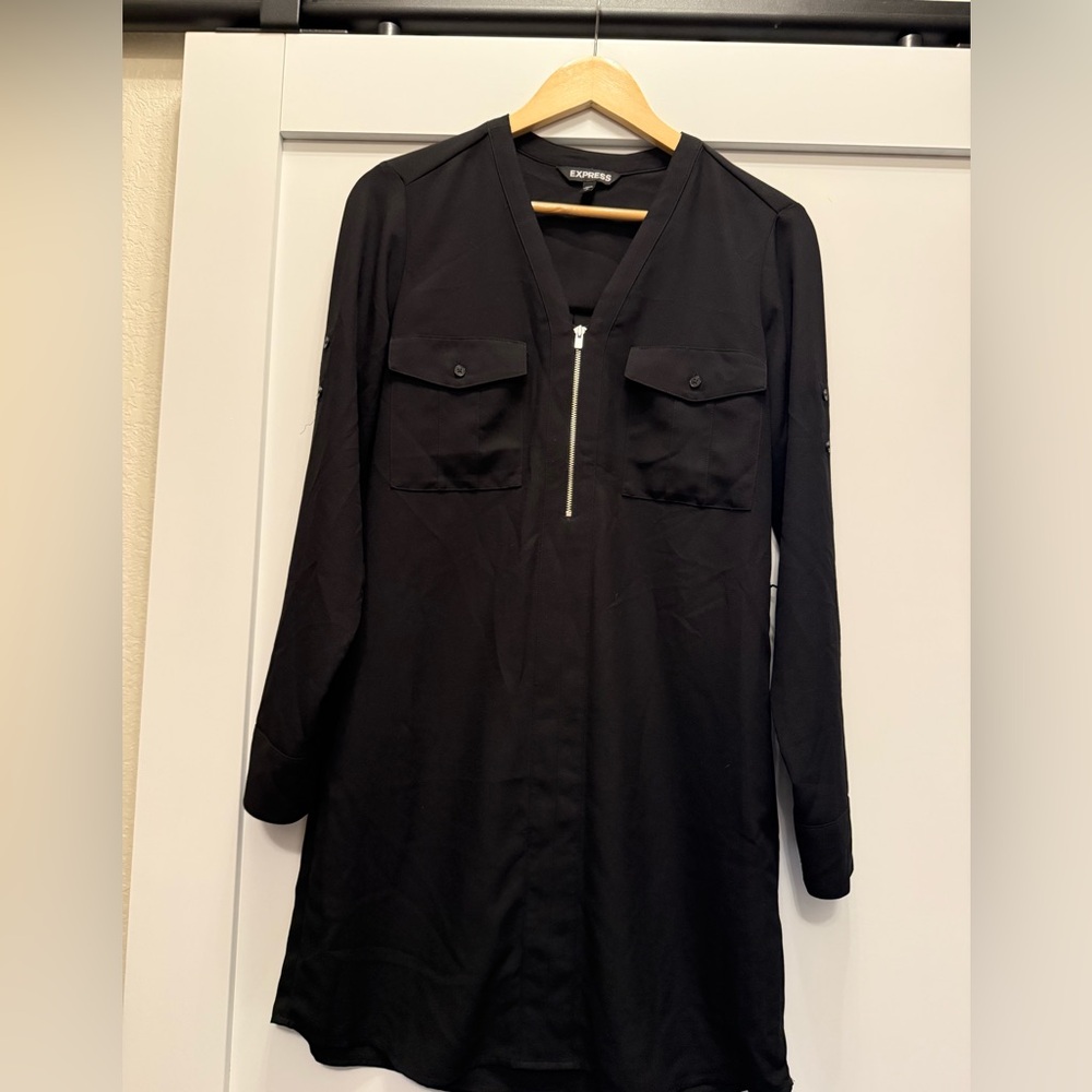 Express Elegant Black Shirt Dress